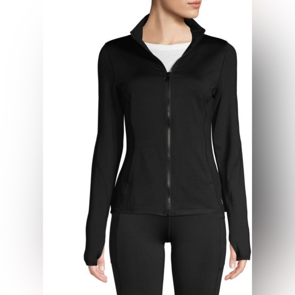 Gottex Black Cold Resistant Full Zip Jacket Size Large NWT Activewear Outerwear - Picture 1 of 5